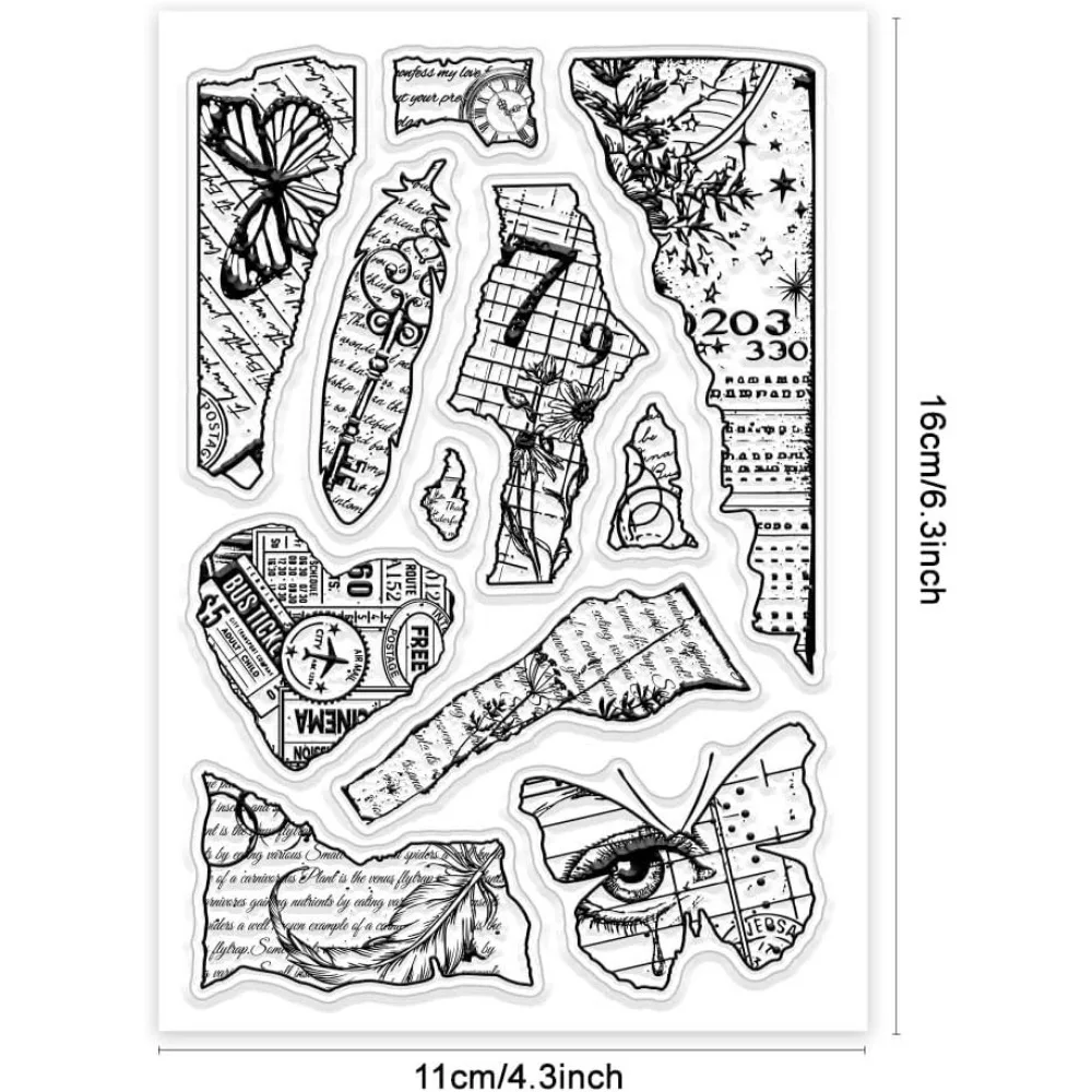 Clear rubber stamps for DIY scrapbooking