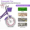 Children's Bikes with Basket, 12-18 Inch, Training Wheels, Streamers, Handbrake & Rear Brake, Multiple Colors