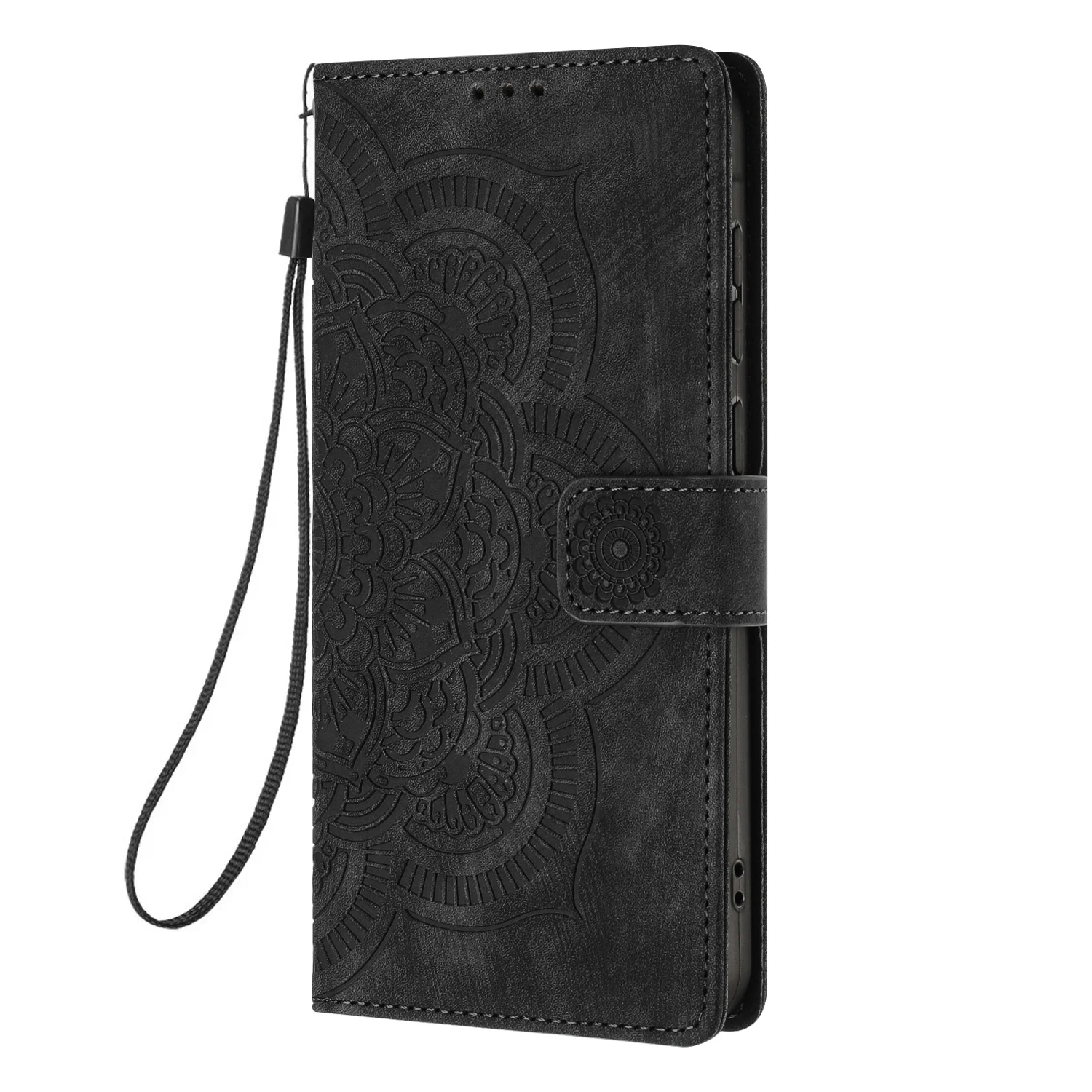 Elegant 3D Flower Leather Phone Wallet Case Cover