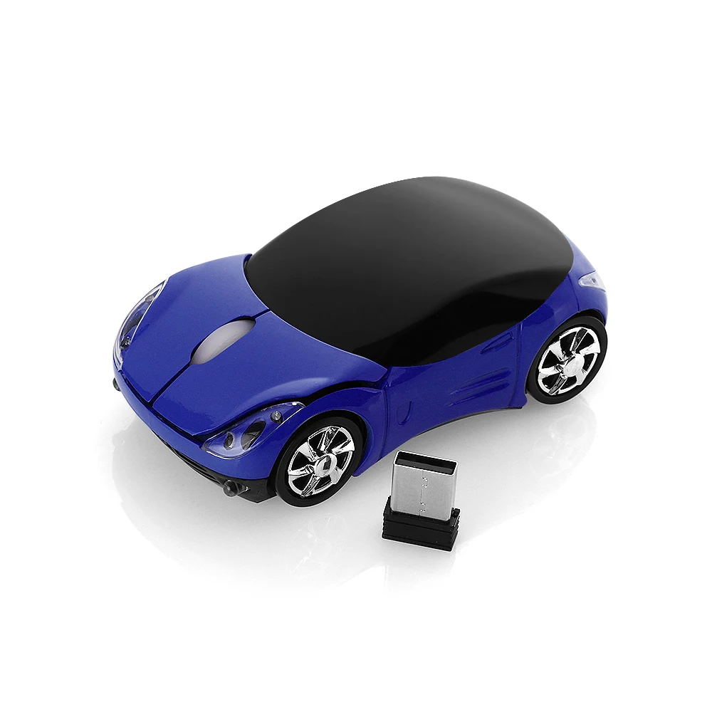 Sleek Wireless Gaming Mouse with LED Lighting - USB Receiver, 2.4GHz, 3D Car Design