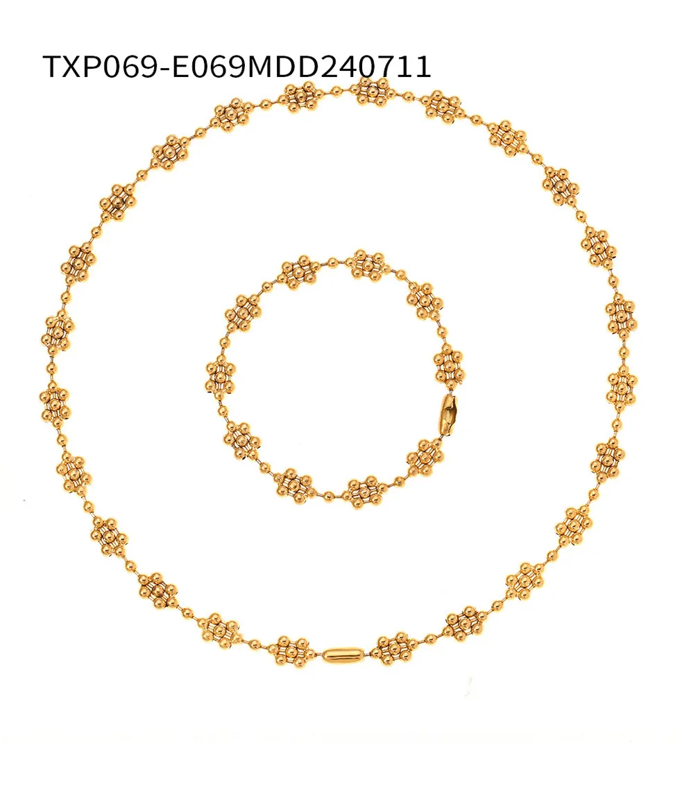 Blumenkette, Halskette, Armband-Set, 18 Karat vergoldet, für Damen, wunderschönes, schlichtes Design, Kupfer, OL, Modeschmuck, Geschenk – Detail 6