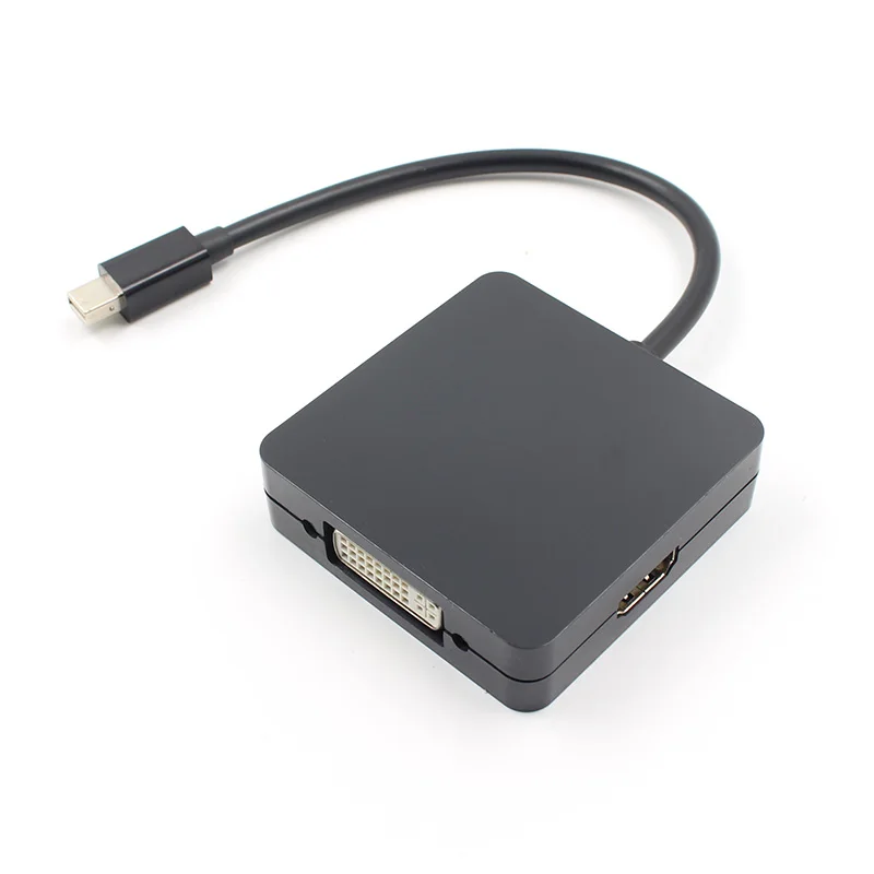 맥북 에어용 미니 DP 케이블 컨버터, 미니 DP 디스플레이 포트-HDMI 호환 VGA DVI 어댑터, 3 in 1