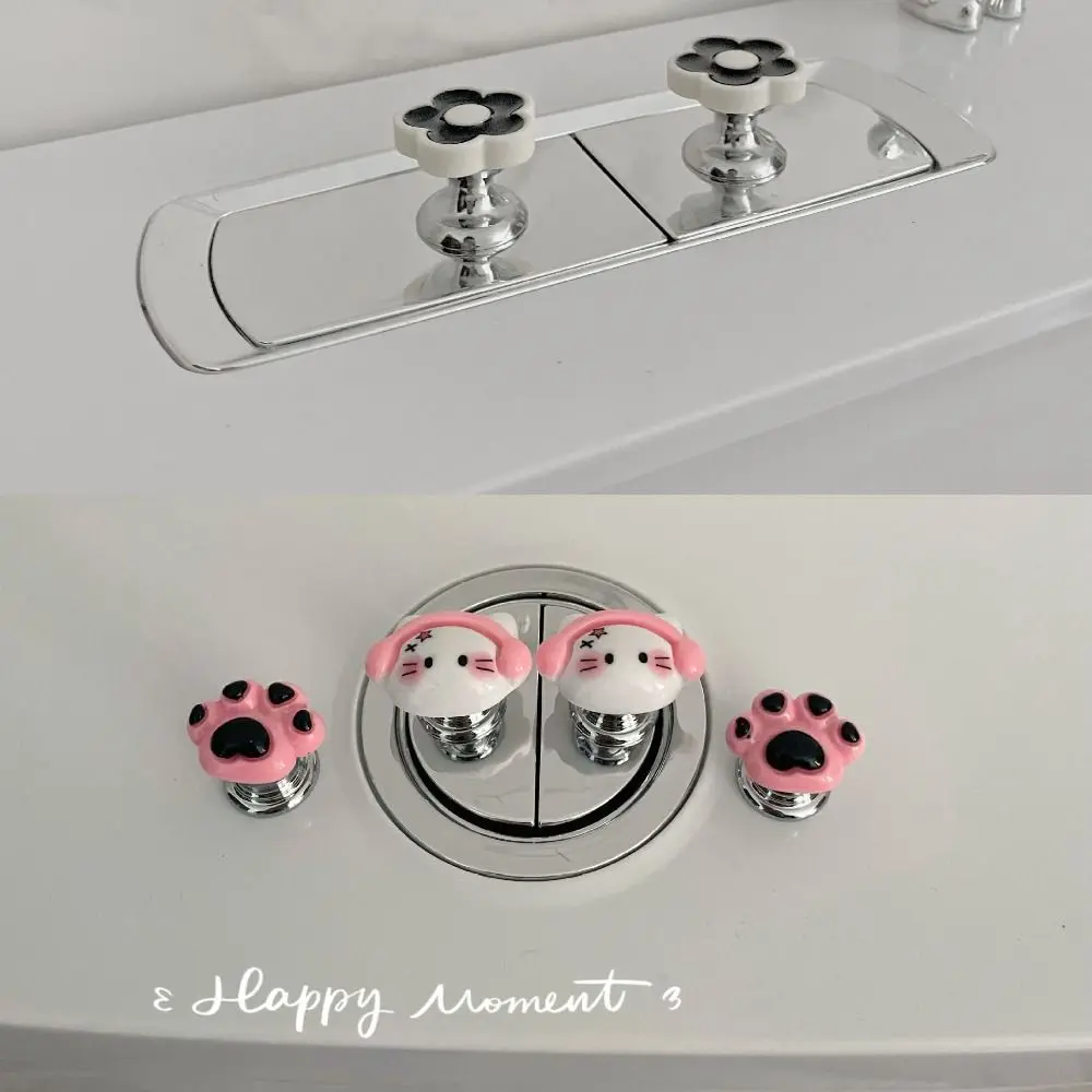 Description Picture 2 of itemCreative Cute Toilet Press Button Portable Useful Bathing Room Water Tank Push Switch Tool Cabinet Door Drawer Handle