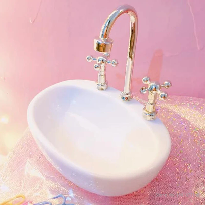 South Korean Creative Cute Mini Hamster Eating Basin, Desktop Faucet Table, Modelling Storage, Jewelry Decor, Home, Student, 1Pc