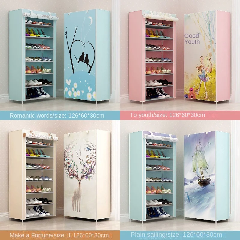 

Dust Proof Storage for Student Dormitories Economical Assembly of Non-woven Multi-layer Shoe Cabinets for Household Use