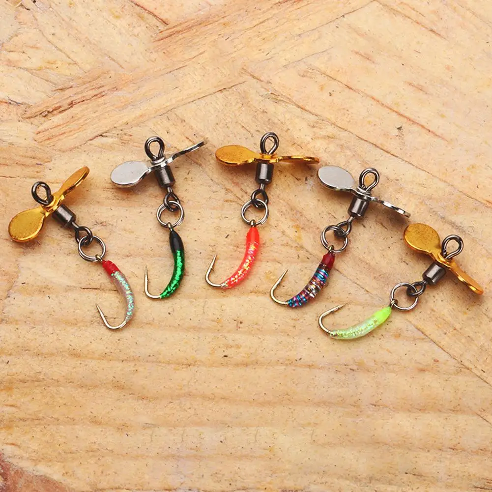 5pcs Fly Hooks Flies Insect Lures Bait Fly Fishing Decoy Bait Sequins Fishhook Trout Nymph Fly Fishing Lure Natural Insect Bait