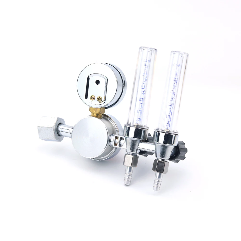 Gas Pressure Regulator Flow Meter Single/Double Tube Argon Regulator Gas Pressure Reducing Valve 0-25Mpa CO2 Mig Tig Flow-Meter Welding Pressure Reducer