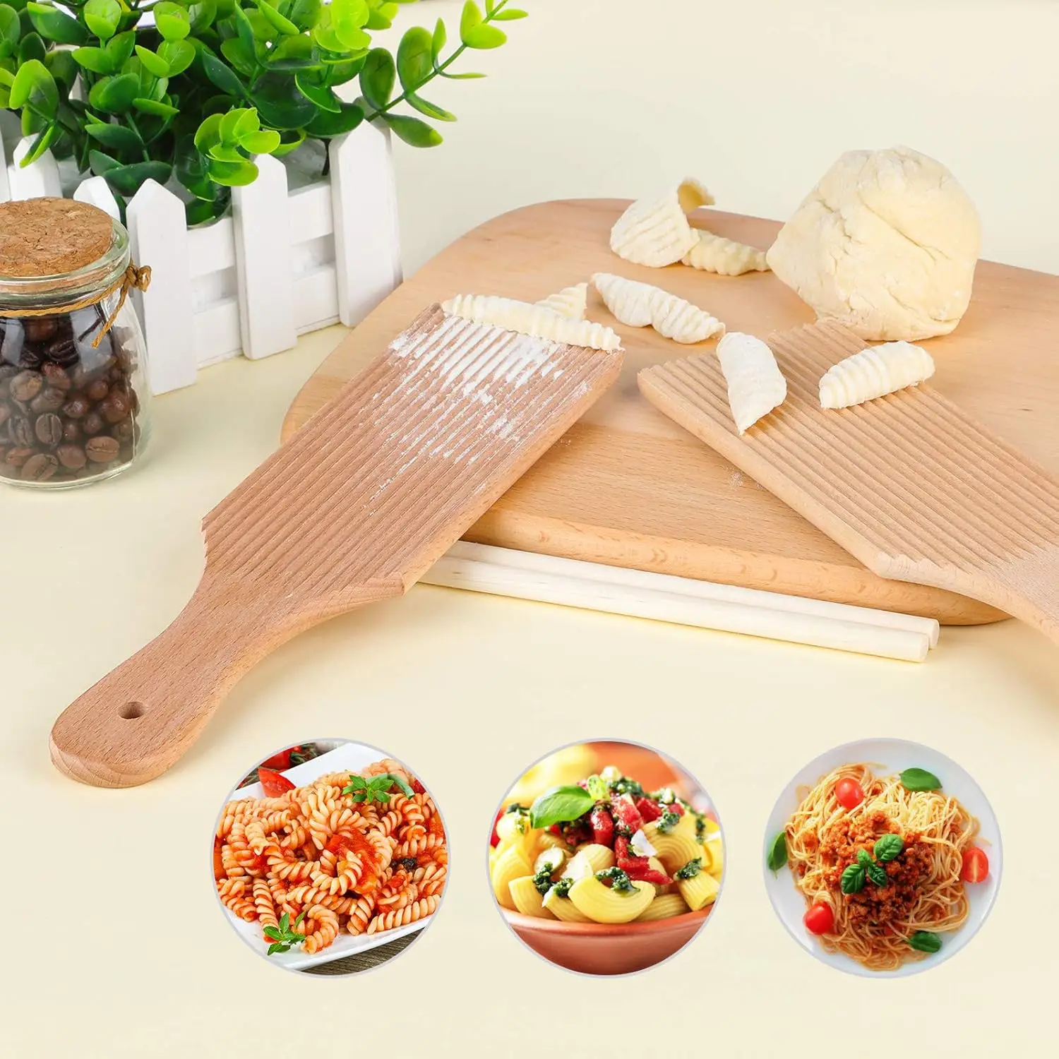 Pasta Making Tools Gnocchi Paddle Wooden Butter Paddles Pasta Board Stripper Garganelli Stick