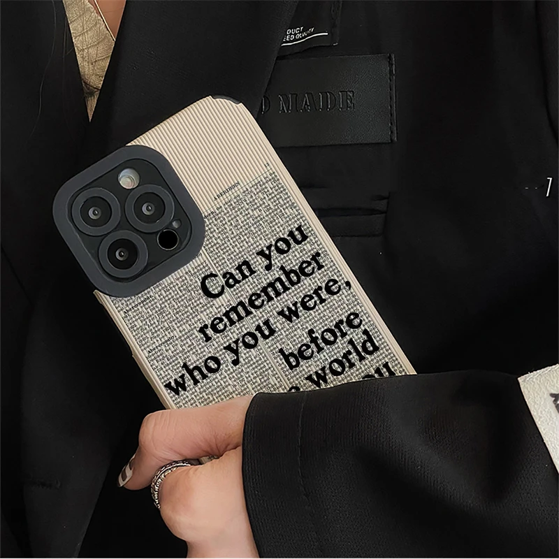 Elegant Black Letter Silicone Phone Case - Premium Protective Cover