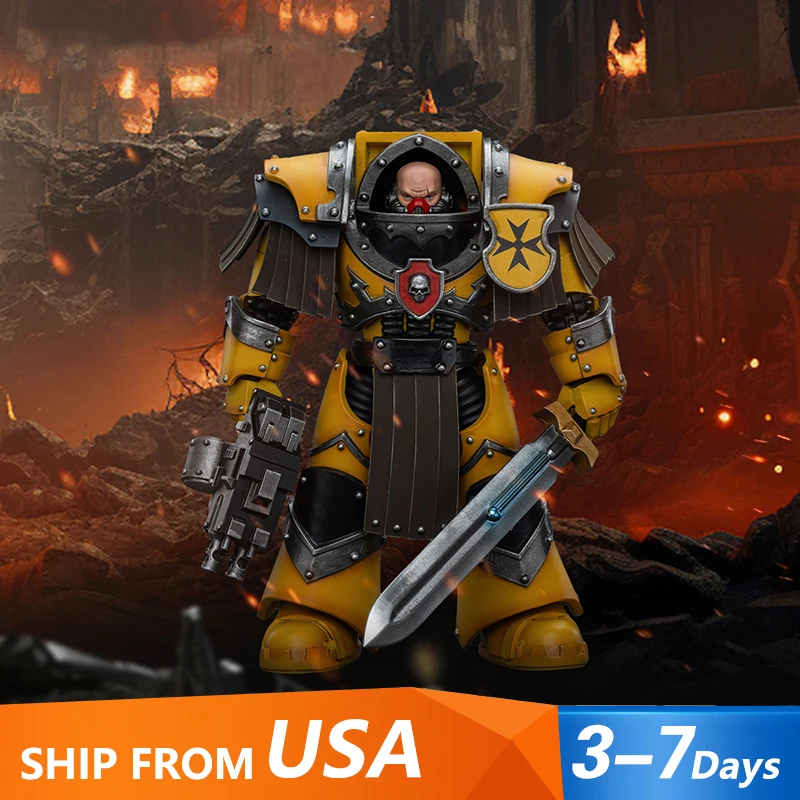 Action Figure JoyToy Warhammer 40k - Sergente Terminator Cataphractii Imperial Fists, 12,2 Cm, 1/18, Con Spada D'Assalto - 4