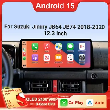 Android 15 12.3 Inch Wireless CarPlay Car Radio For Suzuki Jimny JB64 JB74 2018 2019 2020 DSP GPS 4G SIM Touch Multimedia Player 1