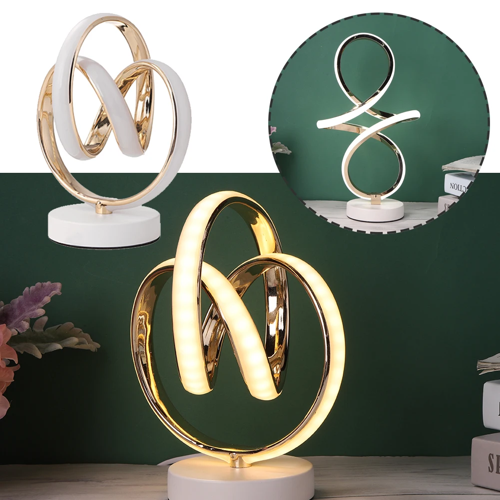 Modern-LED-Spiral-Table-Lamp-Desk-Bedside-Acrylic-Iron-Curved-Light-for ...