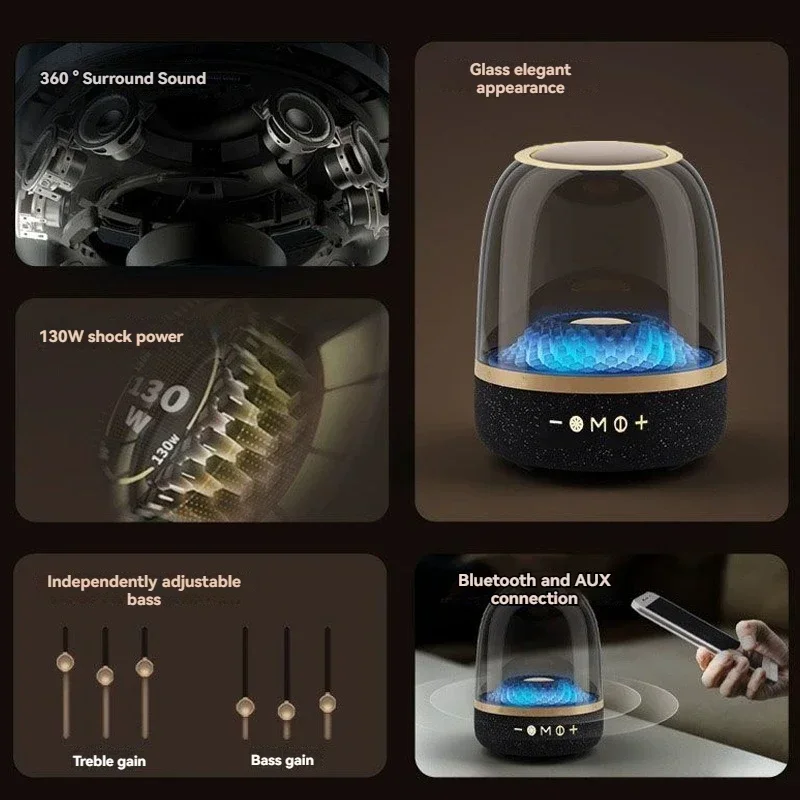 120W High Power Wireless Bluetooth Speaker Desktop Accessory Subwoofer Sound Quality Bass Outdoor Waterproof Soundbox TF Card bluetooth speaker portable speaker audio speakers