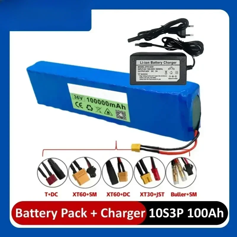 Versand nach Frankreich 36V 100000mAh 18650 Lithium-Akku 10s3p 100000mAh 1000W 42V Elektroroller-Akku mit Batteriepack – Detail 1