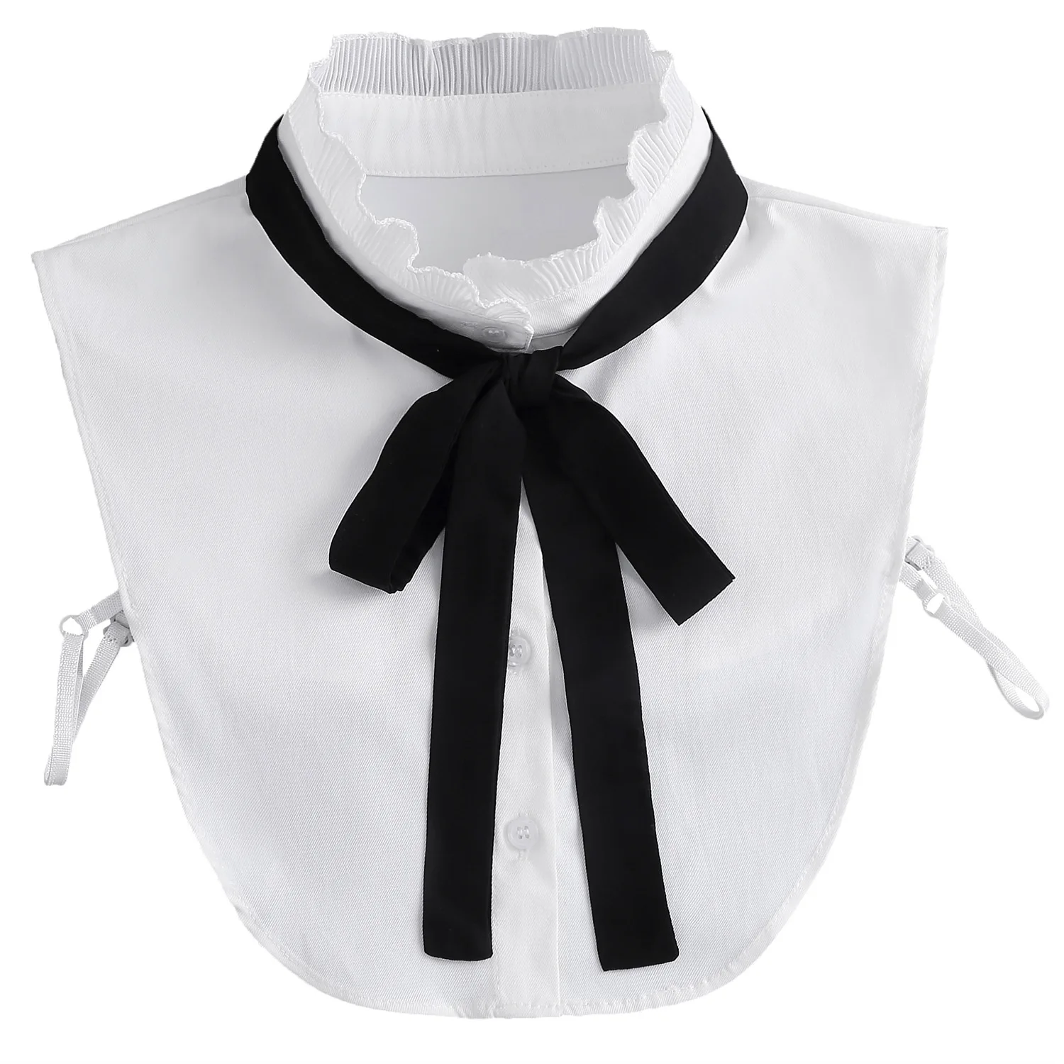 Vintage Lace Front Tie White Detachable Faux Collar