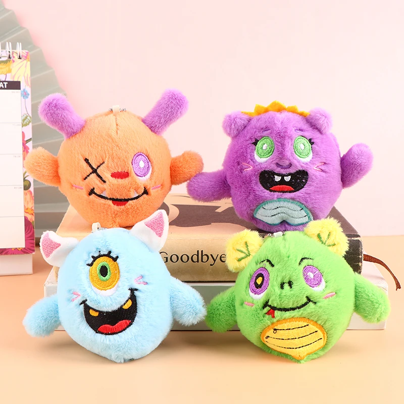 

One-Eyed Beast Pendant Cartoon Little Monster Plush Toy Soft Stuffed Doll Keychain Backpack Car Bag Key Ring Decor Kid Gift