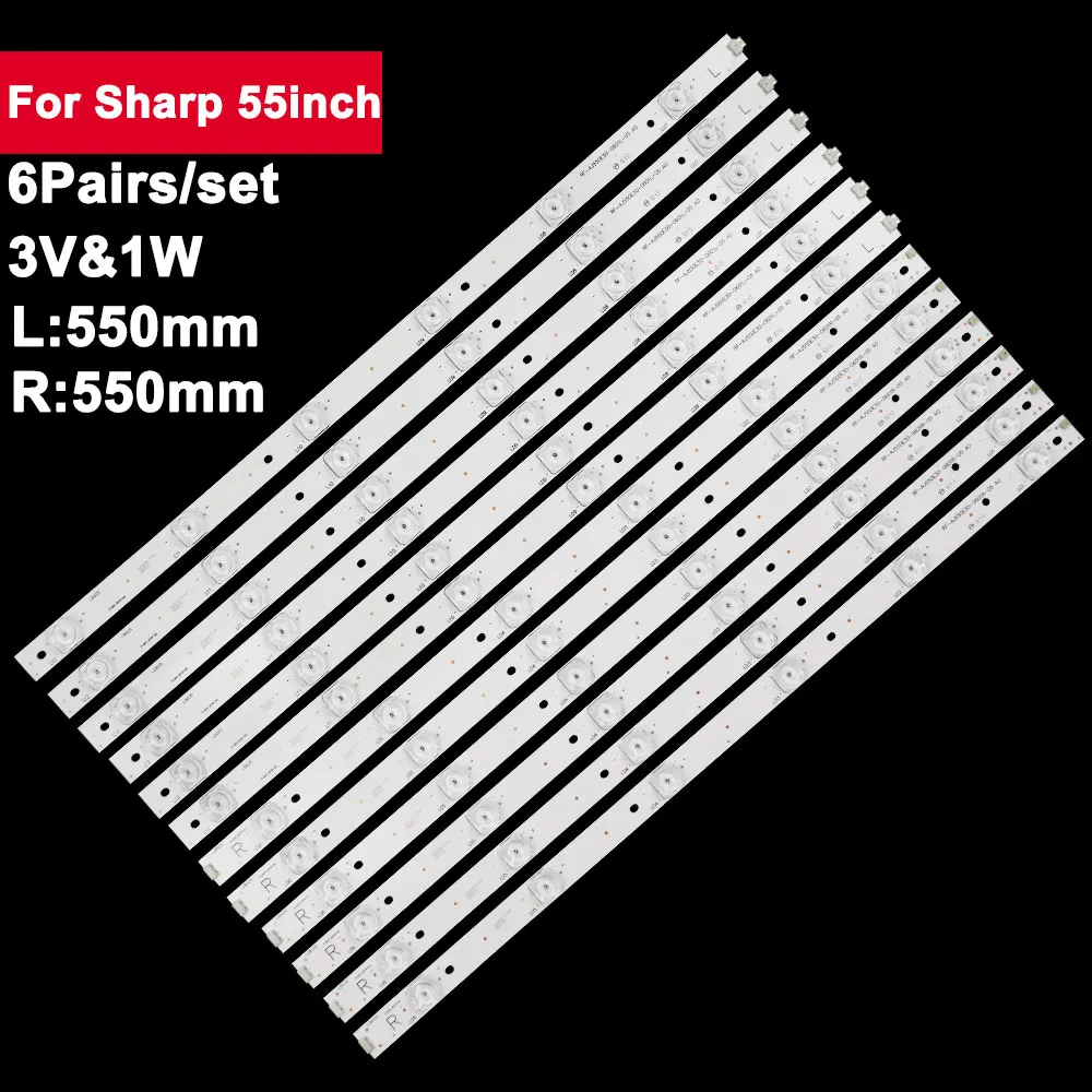 

Square Lens TV Backlight Strip For Sharp 55inch RF-AJ550E30-0601L/R-05 A0 LC-55CUF8472ES LC-55CUG8461KS LSC550HN02 LSC550FN13-G0