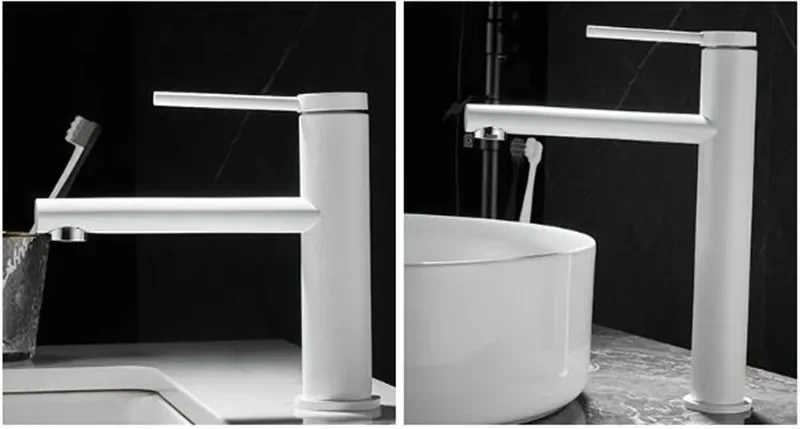 Description Picture 5 of itemBasin Faucet Brass Bathroom Mixer Tap Black/Grey Wash Single Handle Hot and Cold