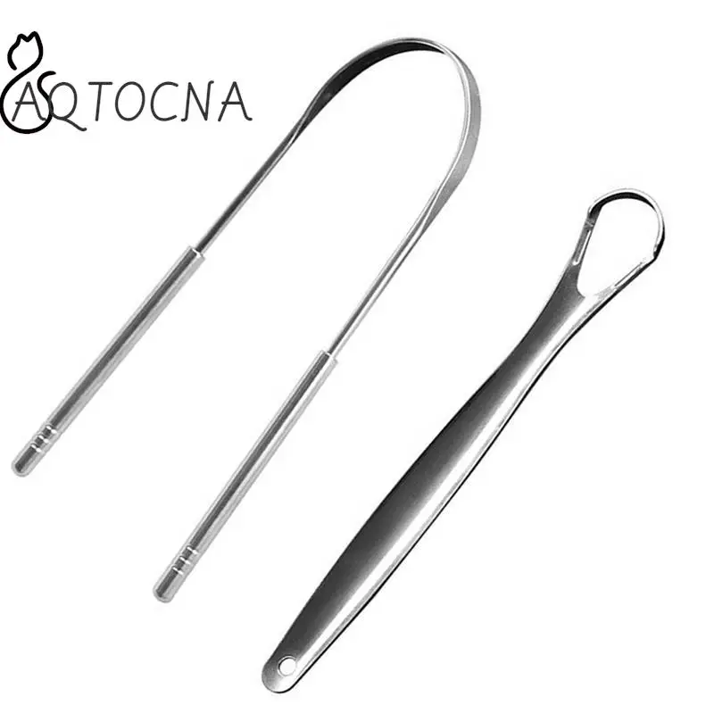 

2pcs Oral Tongue Cleaner Stainless Steel U Type Tongue Scraper Brush Cleaning Coated Tongue Toothbrush Oral Hygiene Care Tools