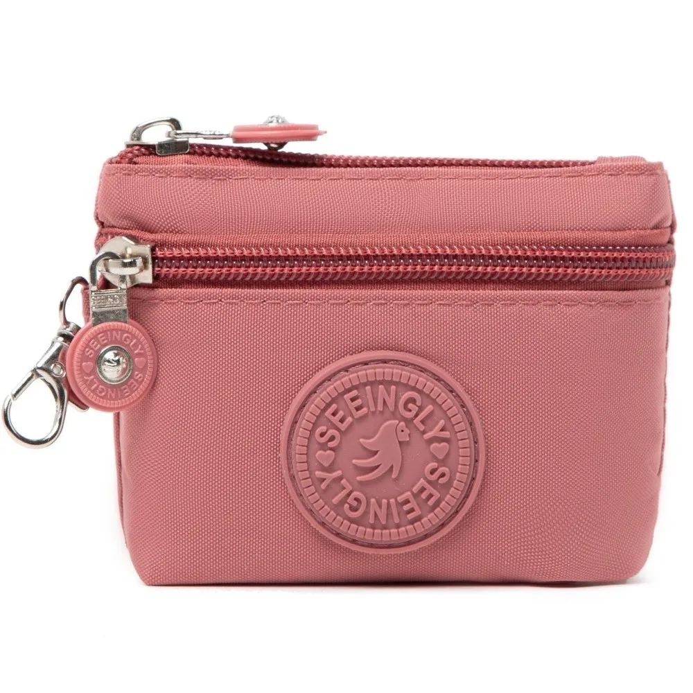 Sleek Women's Nylon Waterproof Wallet with Keychain & Coin Holder