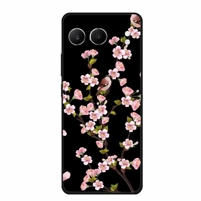 Cute Cartoon Cat Black Silicone Soft Back Cover Case