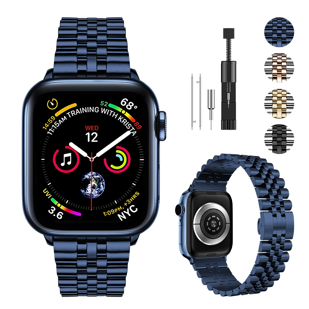 애플 워치 밴드용 메탈 스트랩, 울트라 49mm 팔찌, 아이워치 9, 8, 7, 6, 5, 4, SE, 44mm, 42mm, 40mm, 38mm 밴드, 8, 7, 45mm, 41mm