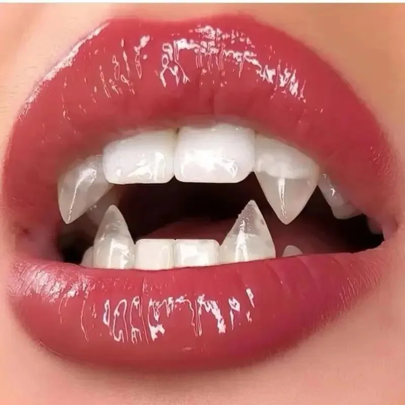 1-4Pcs Halloween Dekoration Vampire Zähne Fangs Zahnersatz Requisiten Halloween Cosplay Prop Falsche Fänge Mit Festen Kleber Halloween prop – Detail 9