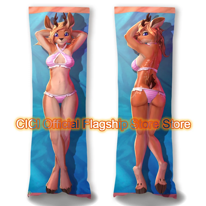 

Dakimakura Anime Beautiful Deer Furry Double sided Print Life-size Body Pillow Cover