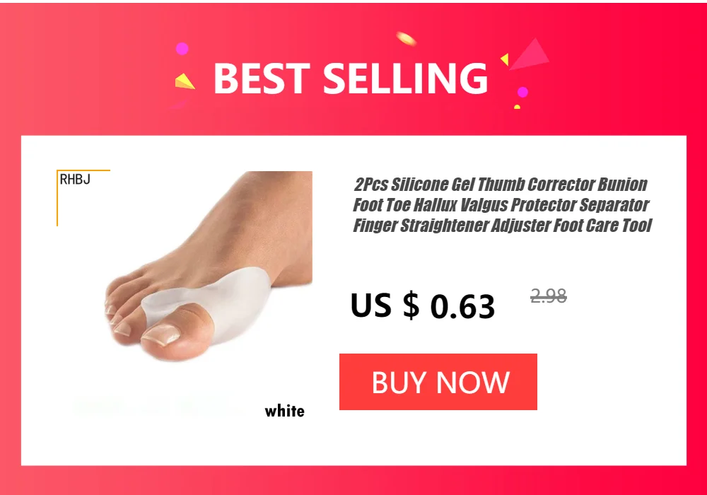 1Pair Toe Separator Hallux Valgus Bunion Corrector Hammer Toe Straightener Foot Pain Relief Orthopedic Pedicure Tools Foot Care