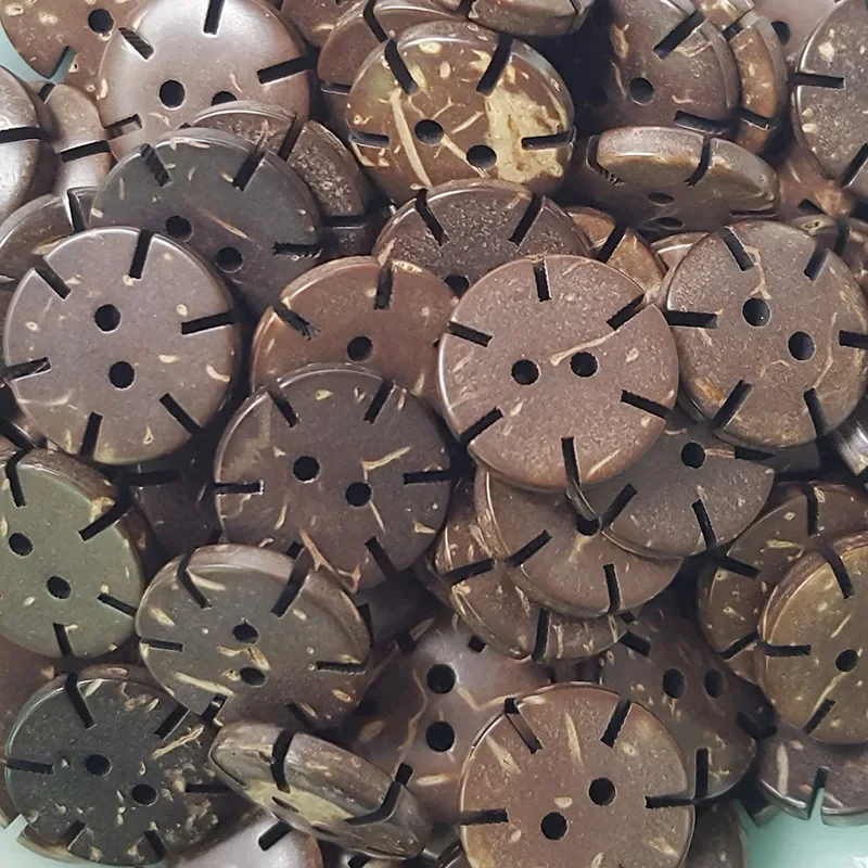 10PCS 천연 코코넛 버튼 자동차 기어 2홀 버튼 재봉 용품 수제 DIY 셔츠 뜨개질 스크랩북 액세서리