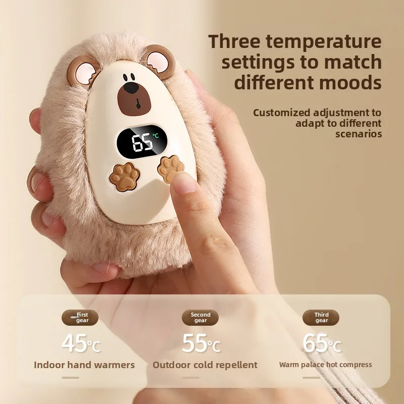 Plush Hand Warmer Mini Hand Warmer Heater Cartoon Portable Hand Heater for Indoor Outdoor Electric Hand Warmer Digital Display