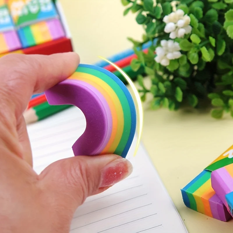 Pencil eraser 1 Pcs rainbow eraser pencil eraser stationery soft 2B suitable for office and school