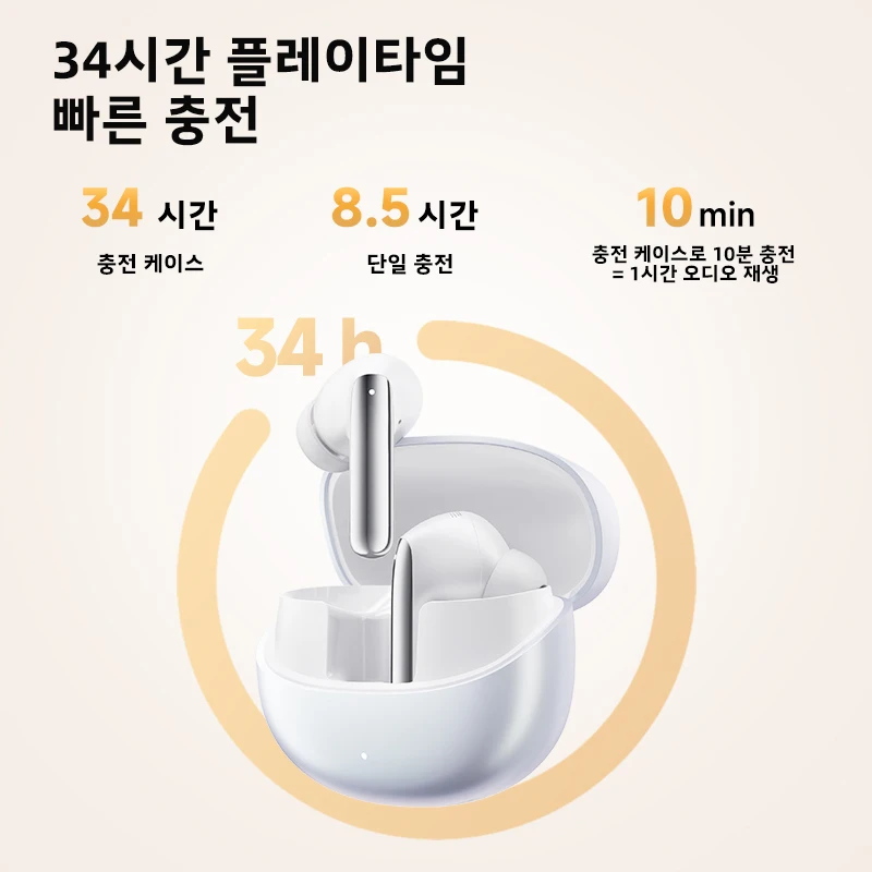QCY MeloBuds Pro ANC Bluetooth 5.3 이어폰 무선 46dB 하이브리드 ANC 고해상도 LDAC 이어 버드 6 마이크 헤드폰 34H 이어폰 감지