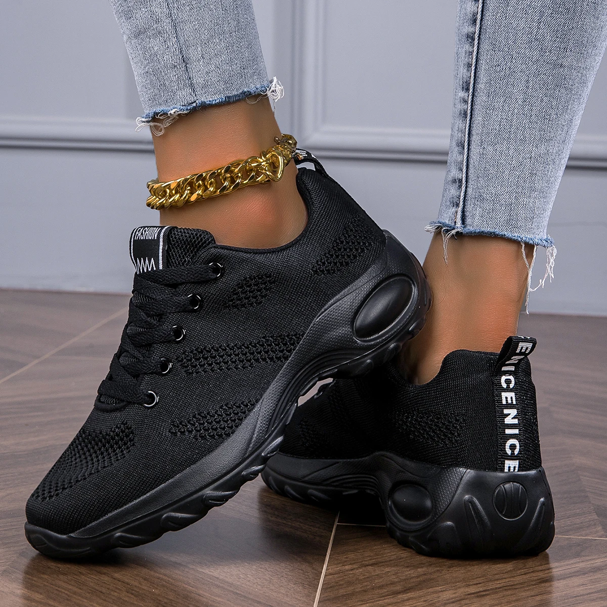 New Spring Women's Shoes  Tumbling Shoes Cross-Border Code Casual Sports Shoes With Increased Air Cushion Sneakers Slope Shoes