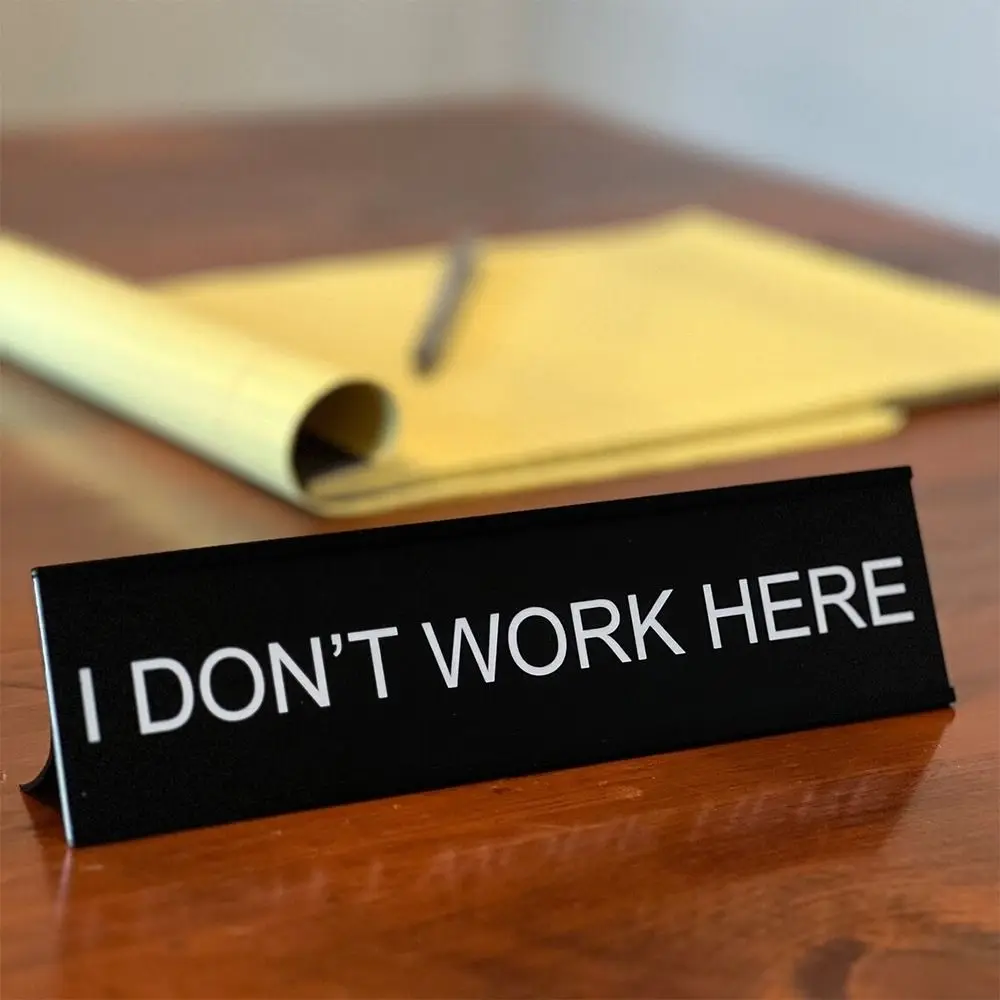 1PC Black Office Decor Sign Funny Quote for A Touch Of Humor In The Workplace Desk Sign Lightweight Seat Cards Table Decoration