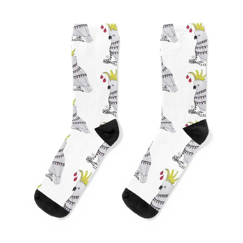 

Christmas Cockatoo Socks kids heated funny gifts hiking Woman Socks Men's