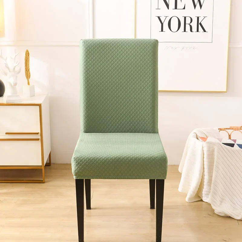 

New Solid Color Modal Jacquard Chair Cover Dustproof Elastic Dining Room Chair Cover Spandex Cover Office Chair Living Room