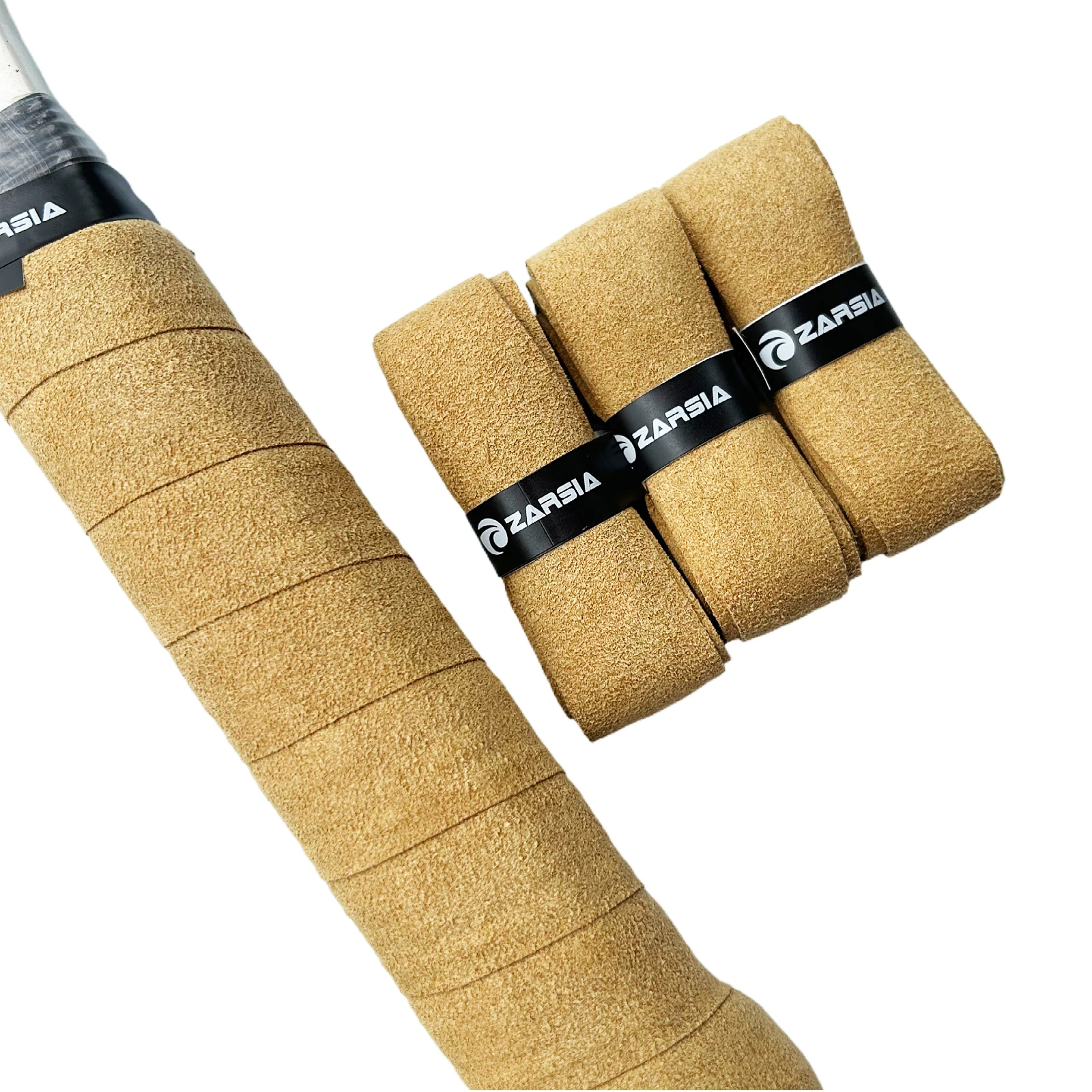 ZARSIA Abra Imitation leather Sweatband Tennis Racket Grip Thick Black Leather Handle Grip for Tennis Racket 4pcs