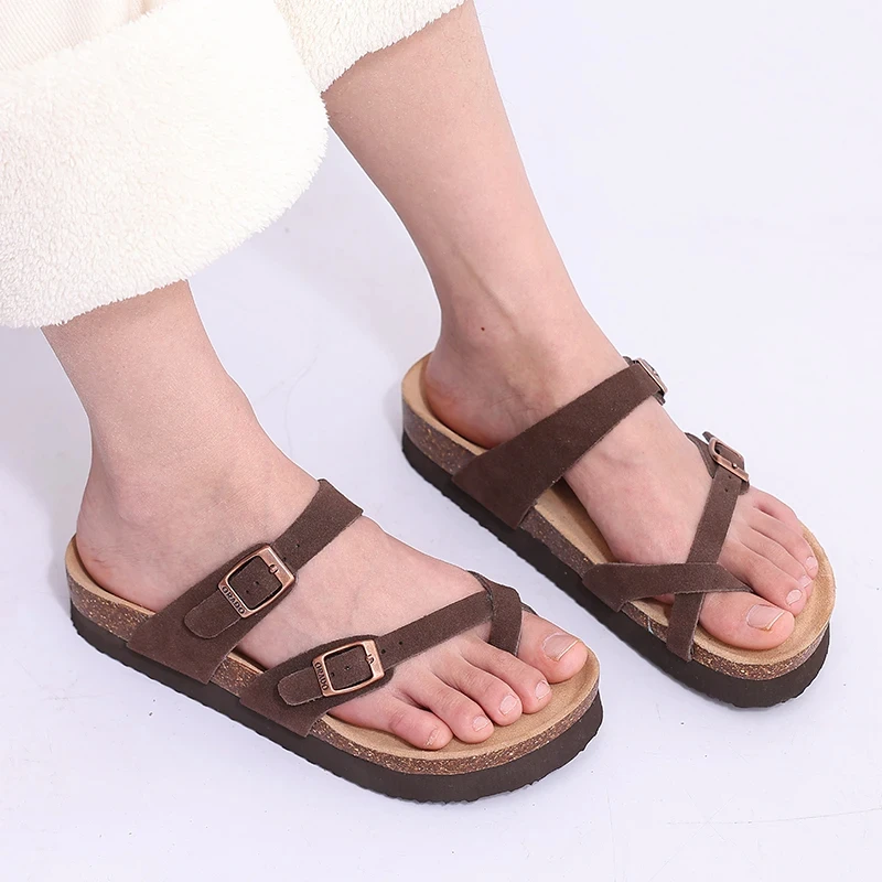 Comwarm Classic Cork Sandals For Women Fashion Thick Soles Beach Sandals Cozy Casual House Flats Slippers With Adjustable Buckle 19 Sfc7e62be41e844cb80d54c9753c9b4a3H
