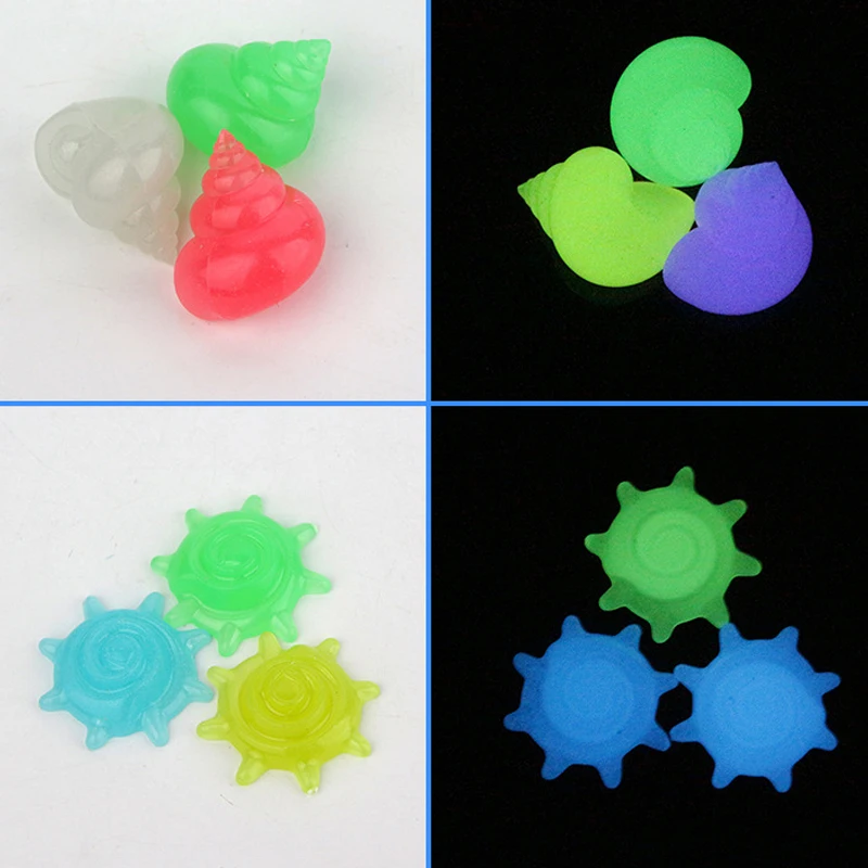 Title 8, 10Pcs Luminous Glowing Stones Starfish Conch Sh...