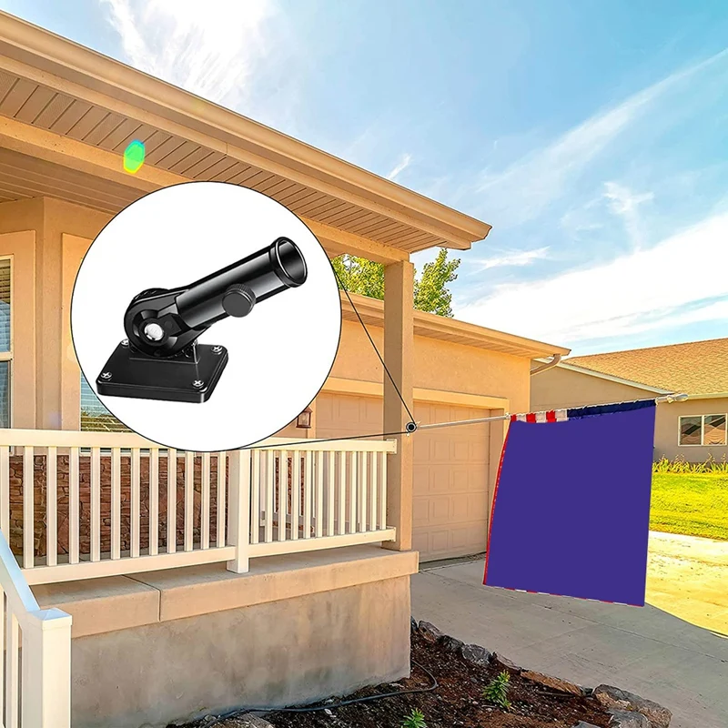 Flag Pole Holder Mounting Bracket Adjustable Flagpole Rod Hitch Bracket Multi-Position Flag Pole Mounting