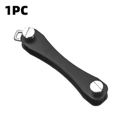 Compact Aluminum Keychain Organizer and Holder (1PC black)