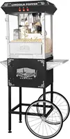 Popcorn Machine with Cart - 8oz Popper with Stainless-Steel Kettle, Warming Light, a(Black) 1