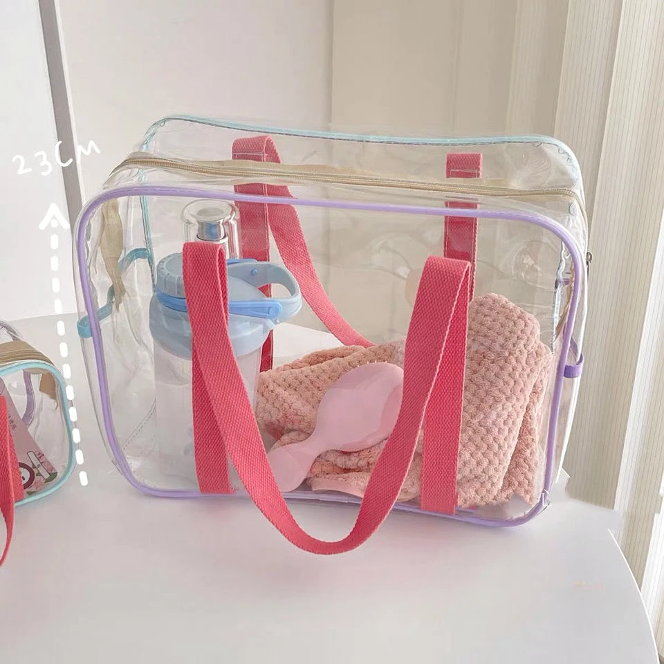 Swimming Beach Bag Transparent Waterproof Bag Travel Large Capacity Mommy Bags Shopping Portable Storage Diaper Bags 6
