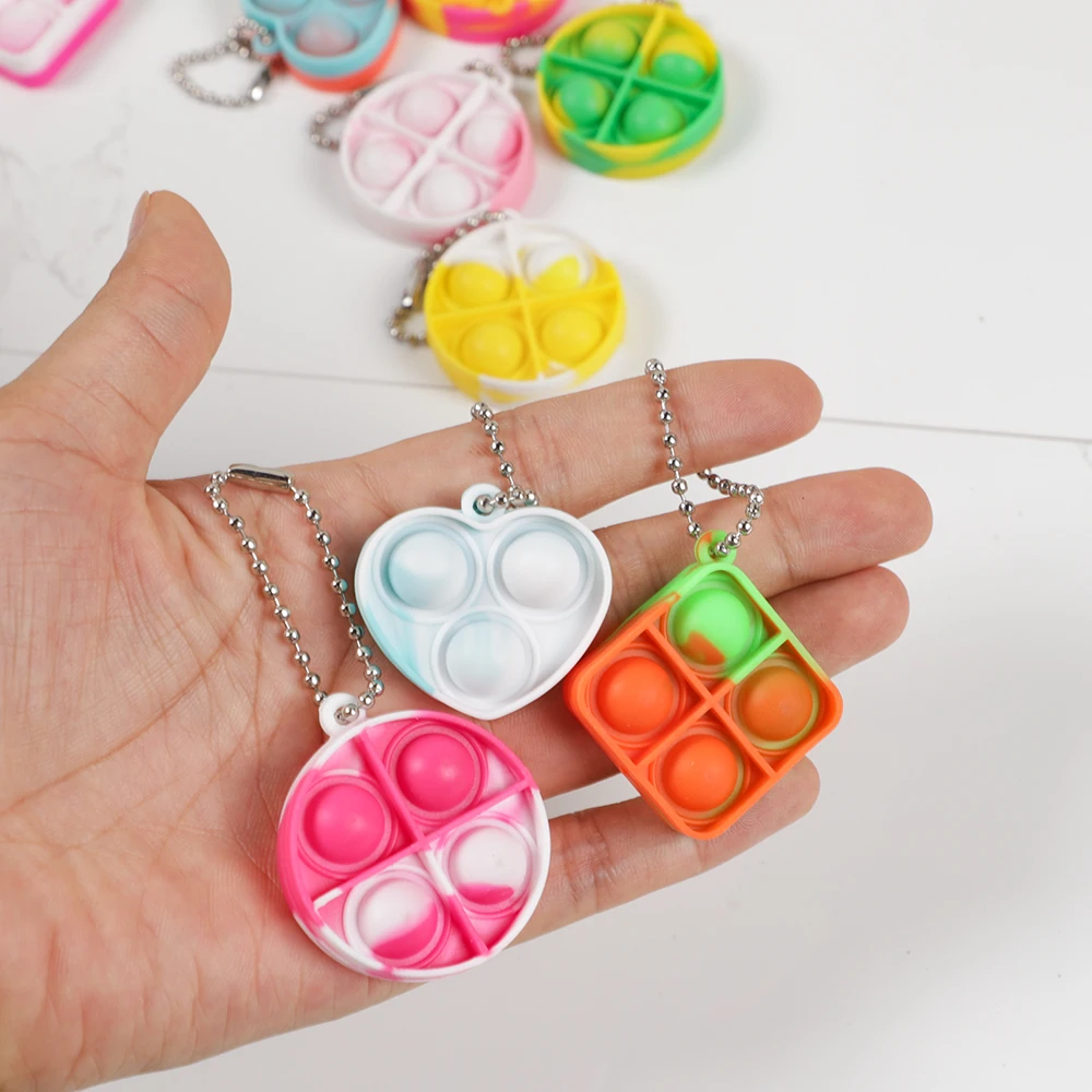 Fidget toys party toys pop keychain toys 20Pcs mini pop keychain toddler sensory fidget toys bulk for classroom prizes kids birthday party favors goodie bag stuffers