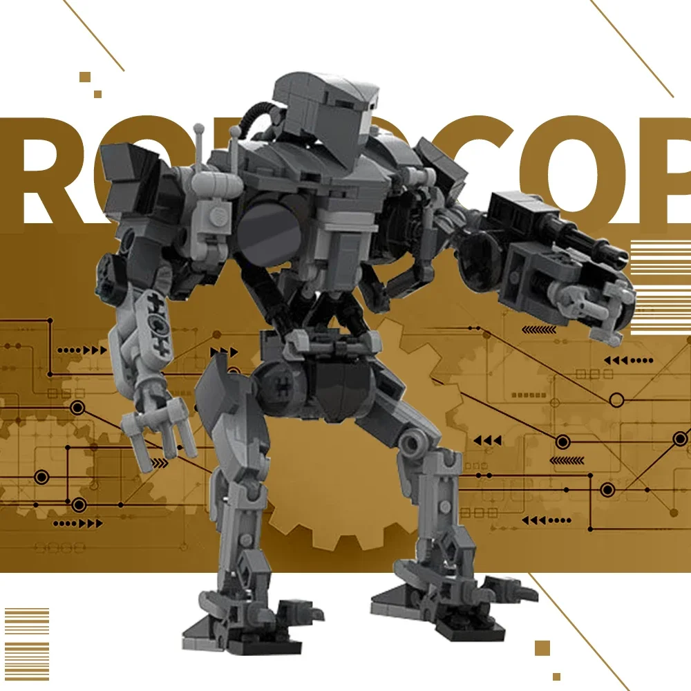 

Moc RoboCoped Robot Cain Mechanical Mecha Building Blocks Set Assembly Bricks Movie Action Figures Model Toys for Children Gift