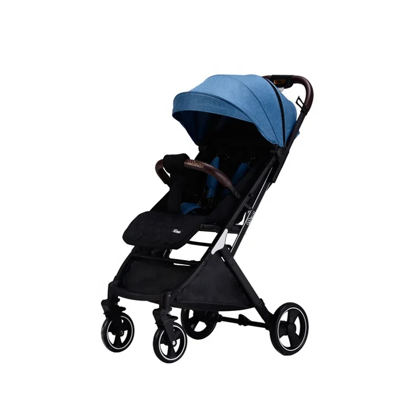 Auto Folding Baby Stroller, Carrinho De Roda Grande, Multifunções, Uma Mão, Peso Leve