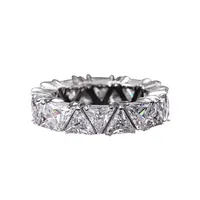 2024 New Luxury Triangle Silver Color Aesthetic Eternity Band Ring for Women Anniversary Gift Jewelry Wholesale R6505 - Image 5
