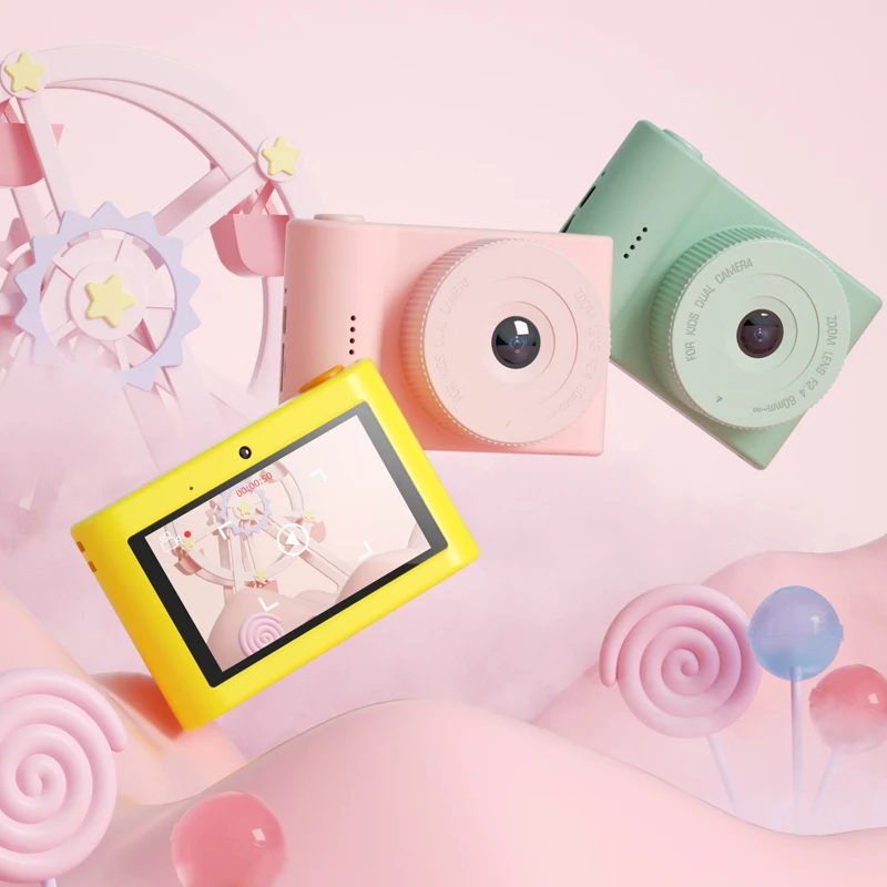 Mini Cartoon Camera 3 Inch HD Screen Educational Children Toys Portable Video Camera Digital Camera SLR Camera Camera for Kid