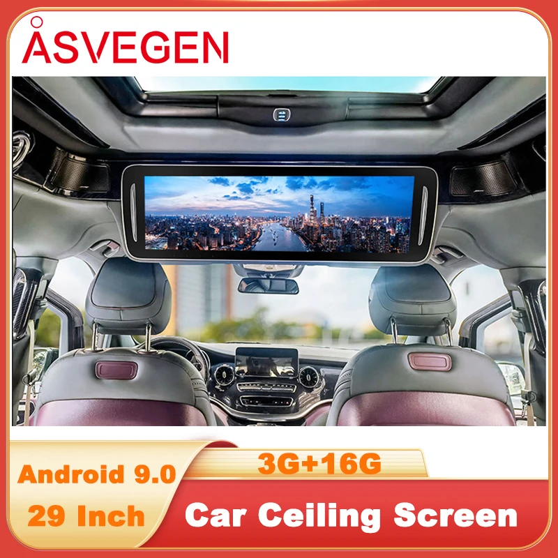 Monitor Auto Da Soffitto 13.3 Pollici 1080P - TV Per SUV, Autobus, Con Luce LED, Angolo Regolabile